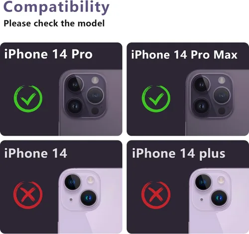 Miniatura 2 de Korecase Paquete de 2 protectores de lente de cámara para iPhone 14 Pro Max/Pro, verde alpino Vidrio templado de metal, dureza 9H antiarañazos