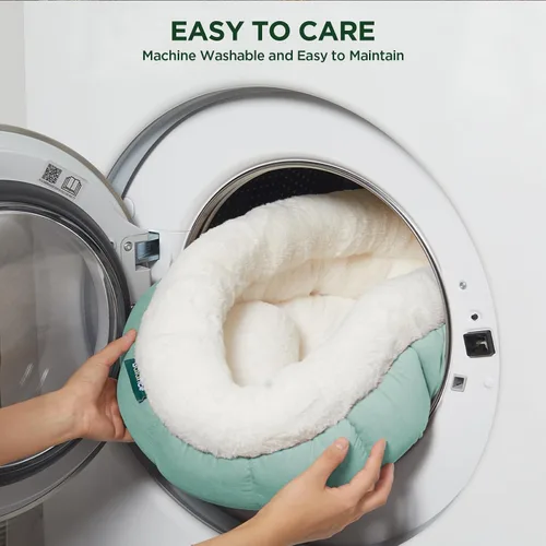 Miniatura 8 de BALANCE Camas para gatos de interior, cama redonda lavable para gatos, bonita cama para gatitos con parte inferior antideslizante para gatitos