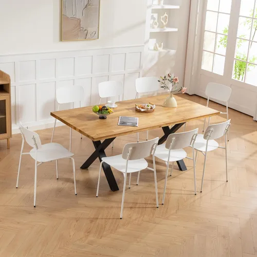 Miniatura 2 de Sidanli Juego de 4 sillas apilables para sala de conferencias, sillas de recepción con asiento de plástico, sillas apilables para espera, sala