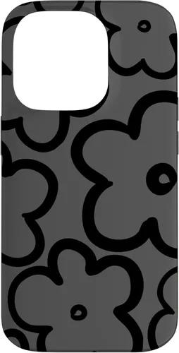 Miniatura 17 de Cute Flower Pattern Wildflower Charcoal Grey Black Floral Case for iPhone 17