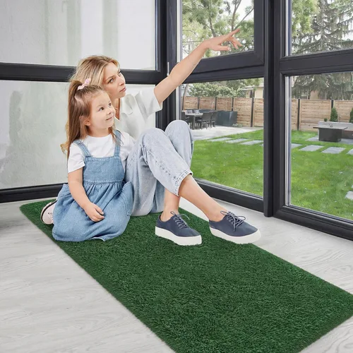 Miniatura 8 de Alfombras verdes para dormitorio de niños: alfombra de pasillo lavable de 2x6, alfombras pequeñas antideslizantes, esponjosas, suaves, peludas
