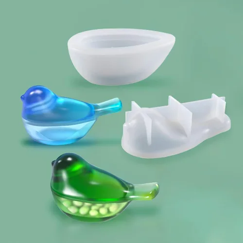 Miniatura 7 de Caja de almacenamiento para pájaros, molde de resina 3D, moldes de silicona para animales, tarro de joyería, molde de fundición epoxi con tapa