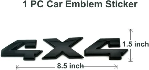 Miniatura 3 de Adhesivo de emblema de 8.8 pulgadas, 4 x 4, 1 unidad, color negro mate, calcomanía cromada de repuesto para Dodge Ram 1500 2500 3500, Jeep Grand