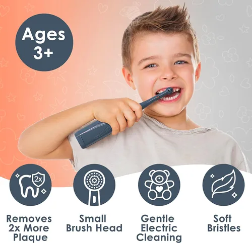 Miniatura 2 de Brusheez Juego de Cepillo de Dientes Eléctrico para Niños - Seguro y Eficaz para Edades de 3+ - Probado y Aprobado por Padres con Cerdas Suaves, 2