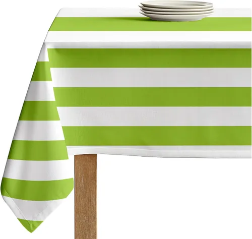 Miniatura 2 de Fabric Textile Products Servilletas de tela a rayas color lima y blanco Servilletas cabaña de 18 x 18 pulgadas Juego de 12 Resistente a