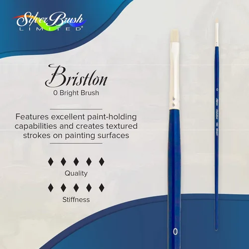 Miniatura 2 de Silver Brush 1902-0 Bristlon - Cepillo de filamentos de mango largo sintético rígido, brillante, tamaño 0