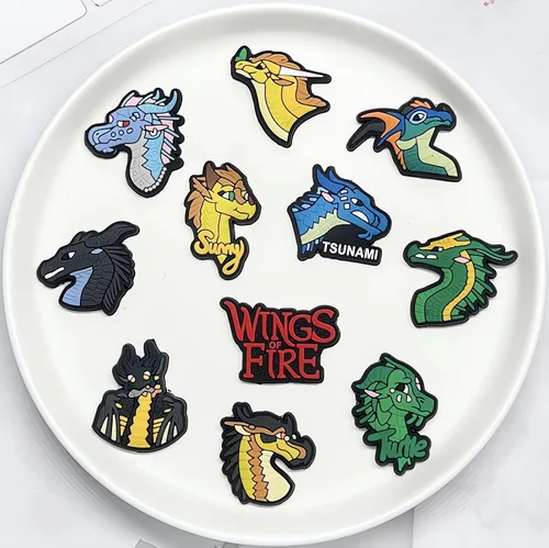 Miniatura 2 de 11 dijes de alas de fuego para zapatos de dragón, decoración de zapatos para niños y niñas, lindos dijes de animales para regalos de fiesta