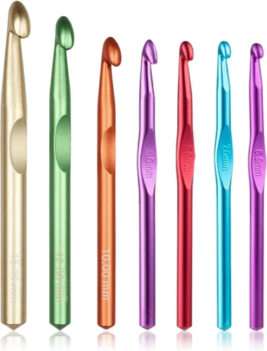 Grandes Ganchos de Crochet, Ganchos de Crochet de 15 mm 12 mm 10 mm 9 mm 8 mm 7 mm 6,5 mm para Hilo Grueso