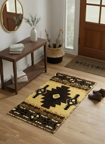 YHSF South West - Alfombra de área nativa americana C318, fácil de limpiar, gruesa, suave, duradera, inspirada en indígenas tribales americanos,