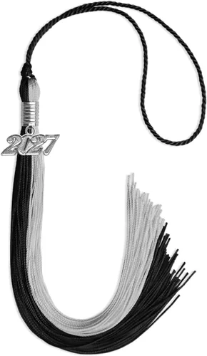 Miniatura 87 de Endea Graduation Borla de doble color con gota de fecha plateada (negro/oro antiguo, 2025)