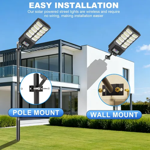 Miniatura 7 de Nuevas luces solares de calle de 6500 W para exteriores, impermeables - Luz solar comercial para exteriores, 200 piezas de LED de alta luminosidad
