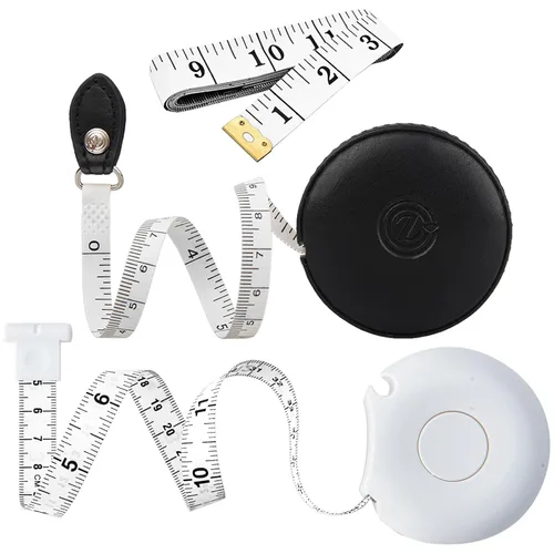 Miniatura 26 de Cinta métrica para costura, tela médica para el cuerpo, sastre, manualidades, dieta, cinta métrica de 60 pulgadas/1.5M de doble cara retráctil