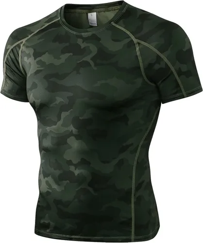 SPVISE Camisetas de compresión para hombre, de manga corta, para entrenamiento, gimnasio, correr, secado fresco, deportes, capa base, atléticas,