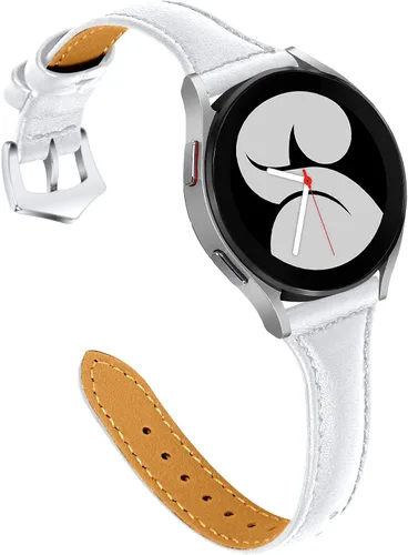 Miniatura 22 de JOYOZY Correa de cuero compatible con Samsung Galaxy Watch 6/7/FE/5/4 de 40 mm, 44 mm, Active (40 mm)/2 (40 mm) (44 mm), correa de muñeca delgada
