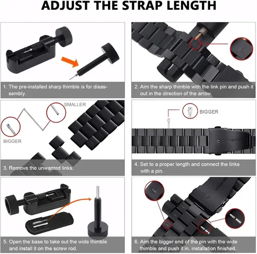 Miniatura 7 de Compatible with Samsung Galaxy Watch 7 6 5 4 FE Active 2 44mm 40mm/6 4 Classic 47mm 46mm 43mm 42mm/5 Pro 45mm Bands, 20mm Metal Replacement Strap