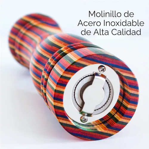 Miniatura 6 de Molinillo de pimienta Baltique Marrakesh – Molinillo de pimienta de madera colorida de 8 pulgadas con mecanismo de molienda de acero inoxidable