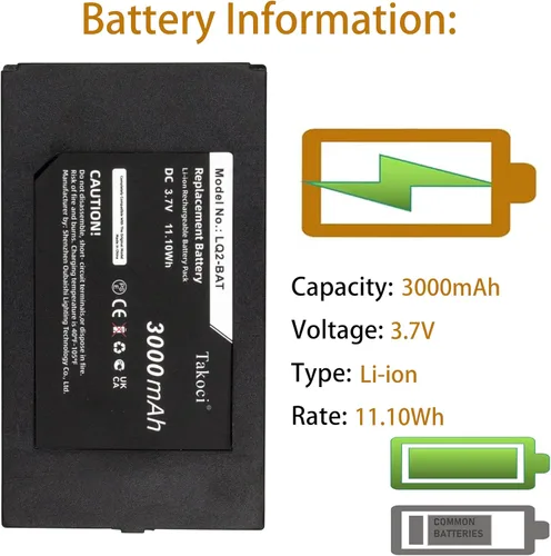 Miniatura 3 de Paquete de 10 baterías de repuesto para Vernier LabQuest 2, LabQuest Stream, Go Direct, SpectroVis, Plus espectrofotómetro, se adapta a LQ2-BAT