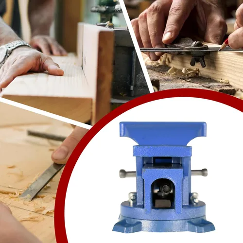 Miniatura 6 de findmall Tornillo de banco de alta resistencia con base giratoria 360, abrazadera de mesa con cerradura, parte superior de yunque de tamaño grande
