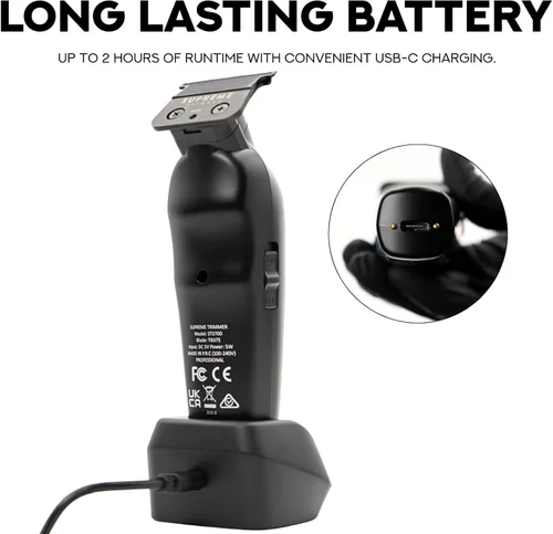 Miniatura 5 de Supreme Trimmer Vader Lite ST3700 - Recortadora de barbero profesional – Hoja en T DLC Ultra Sharp Zero Gap, 7000 RPM inalámbrico detallador, carga