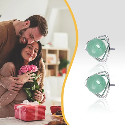 Miniatura 108 de Jade Earrings Studs,Green Jade Earrings for Women,925 Sterling Silver Earrings Studs for Sensitive Ears,Handmade Jade Earrings for Birthday