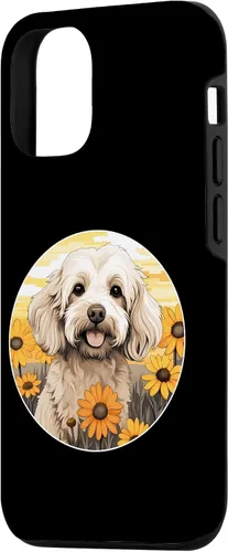 Miniatura 2 de iPhone 15 Cute Cockapoo in Spring Flower Garden Colorful Puppy Dog Case
