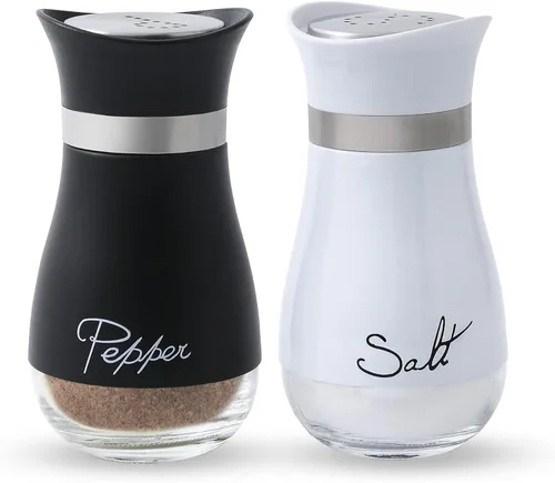 Lonffery Juego de saleros y pimenteros – Recipientes de sal para regalos, decoración de cocina, hogar, caravana, campamento, barbacoa, dispensador