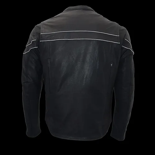Miniatura 2 de Milwaukee Leather MLM1525 - Chaqueta MC ligera de cuero negro 'Crossover' para hombre