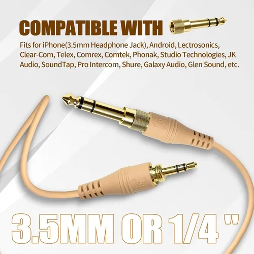 Miniatura 2 de WODASEN IFB - Auricular de 0.138 in de anclaje en el monitor de oído utilizado en el escenario en la cámara, auricular profesional con conector