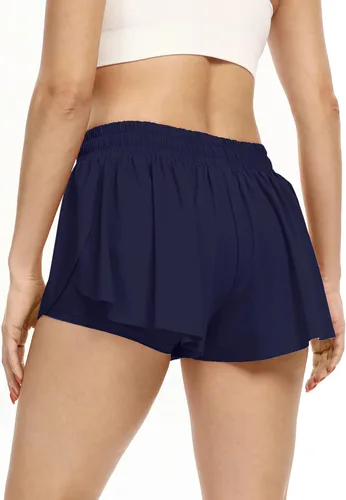 Miniatura 74 de Blaosn Pantalones cortos atléticos fluidos para mujer, gimnasio, yoga, entrenamiento, correr, pantalones cortos de tenis, falda falda linda, ropa