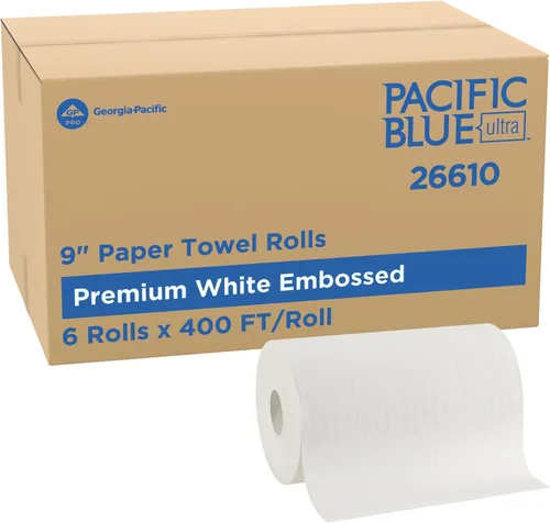 Rollo de papel de toalla Sofpull Hardwound para despachador automático SofPull (WxL) 9.0 pulgadas x 500 pies (caja de 6 rollos), 6