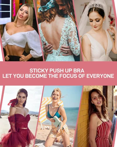 Miniatura 6 de SEFINEL Sujetador adhesivo sin tirantes para mujer brasier de silicona invisible y adhesivo para vestido sin espalda con cubiertas de pezones