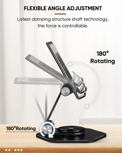 Miniatura 3 de Soporte Plegable de Aluminio para Tableta para Escritorio, Soporte Giratorio de 360° para iPad y Tableta – Soporte de Escritorio Portátil y Estable