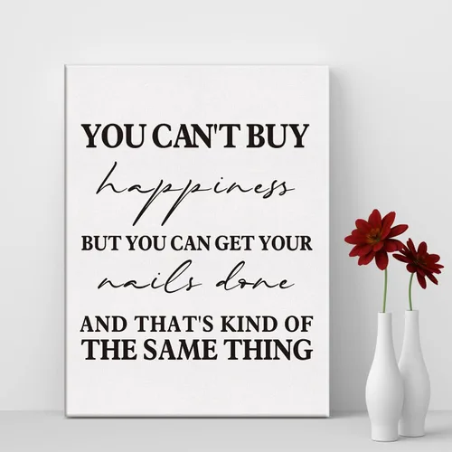 Miniatura 4 de LEXSIVO Nail Tech - Lienzo impreso para pared, decoración de salón de uñas, con texto en inglés "You Can't Buy Happiness But You Can Get Your Nails