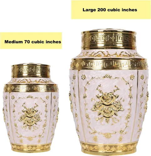 Miniatura 7 de Urna para cenizas humanas mujer adulta - Urna de cremación con flor de rosa para mamá - Urna funeraria para mujeres hecha de aleación de zinc