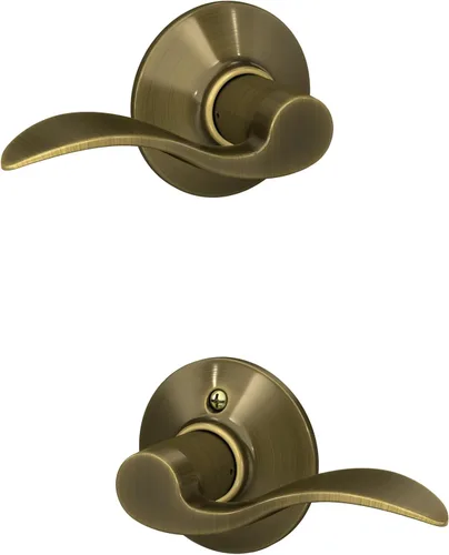 Miniatura 159 de SCHLAGE - Manija de puerta Accent con cerradura de paso libre para pasillo y armario en bronce antiguo - F10 ACC 716 Bronce Envejecido
