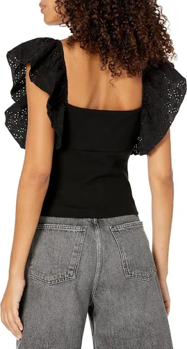 Miniatura 3 de GUESS Top Raina de manga con volantes para mujer
