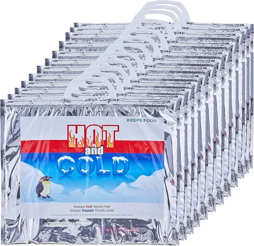 Miniatura 38 de Superio Bolsas aisladas para bebidas frías y calientes para entrega de alimentos, bolsas de compras de comestibles, almacenamiento de alimentos