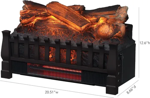 Miniatura 9 de Duraflame Set de Troncos Eléctricos 1,000 Pies Cuadrados de Calentador, Troncos Artificiales Falsos con Llamas Infrarrojas para Chimeneas