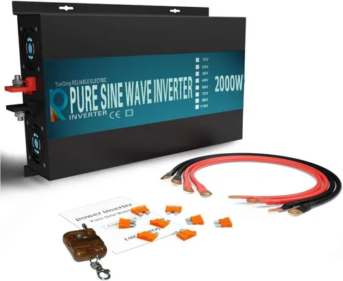 Miniatura 7 de WZRELB Inversor de corriente de onda sinusoidal pura de 1000W 48V 120V con 2 salidas de CA, inversor de coche