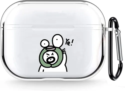 Miniatura 37 de Funda transparente para AirPods de 2ª generación de 1ª generación, diseño de gatito kawaii para mujeres, hombres y niños, funda de carga de TPU