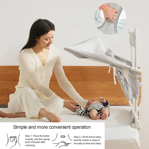 Miniatura 2 de 3 en 1 moisés de bebé, cama de dormir co para bebé, para cama de bebé en cama, cuna portátil, ventana de malla transpirable y visible, cubierta