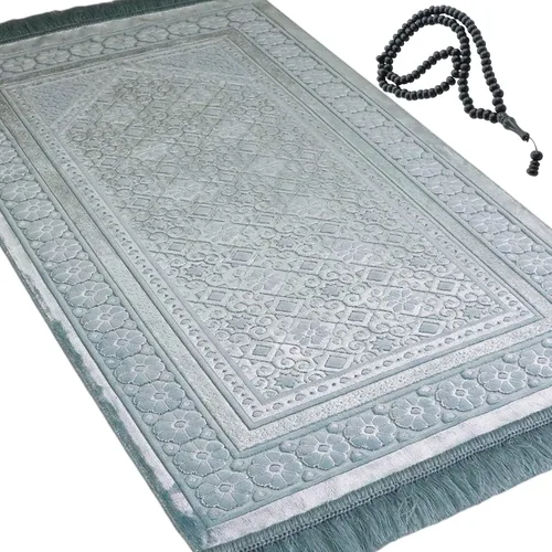 Miniatura 14 de Modefa Alfombra de Oración de Terciopelo – Alfombra Turca de Felpa Suave Janamaz Sajada Carpet para Hombres y Mujeres - Tapete de Oración Liso
