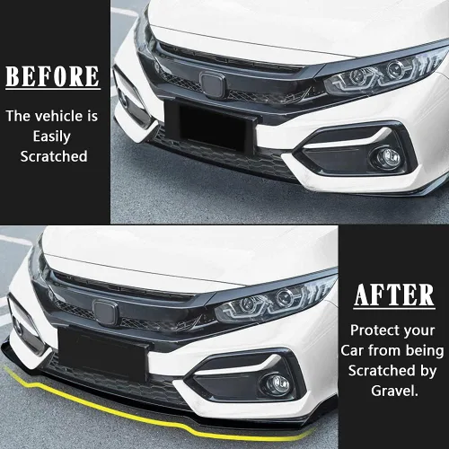 Miniatura 4 de Archaic Alerón de labio delantero para Honda Civic 2017-2021, Alerón de labio de barbilla del parachoques para Civic Hatchback FK7/Sedan SI/Coupe