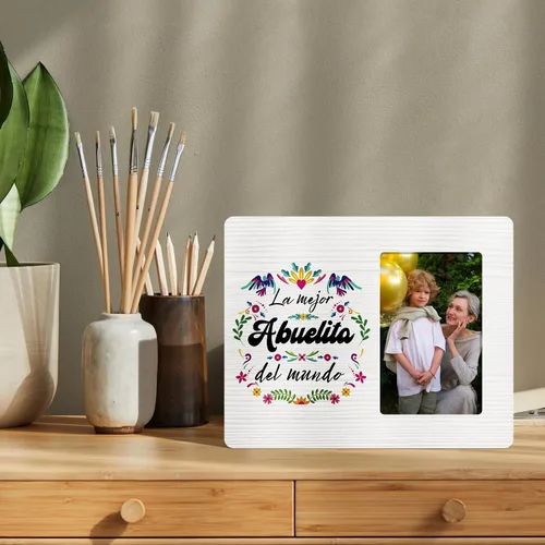 Miniatura 6 de Abuelita - Marco de fotos de regalos para abuela de nietos, La Mejor Abuelita Del Mundo, 4 x 6 pulgadas
