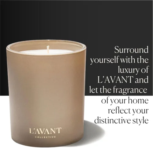 Miniatura 3 de L'AVANT Collective Ambre Santal - Vela perfumada de lujo, cera de soja y coco, no tóxica, 40 horas de tiempo de combustión, vela para decoración