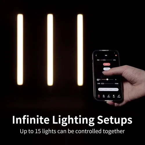 Miniatura 7 de SIRUI Varita de luz LED RGB T120, barra de luz de estudio portátil para fotografía, tubo de luz de 47.2 pulgadas con batería recargable, CRI 97