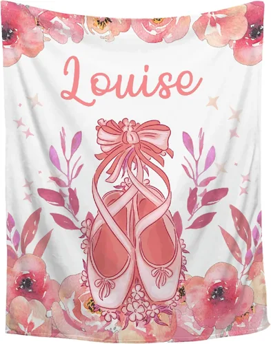 Miniatura 10 de Manta de regalo personalizada de baile con nombre para bebé, adolescente, niña, bailarina, recién nacido, danza, manta personalizada para recibir