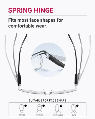 Miniatura 9 de TERAISE Gafas de Lectura Anti-luz Azul de Moda para Hombres y Mujeres Lector de Computadora Negro