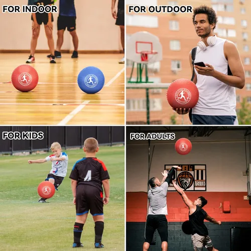 Miniatura 6 de Pelotas de juegos Kickball, pelotas de goma Dodge Balls para niños y adultos, dodgeballs de balonmano, pelota de patada para interior y exterior