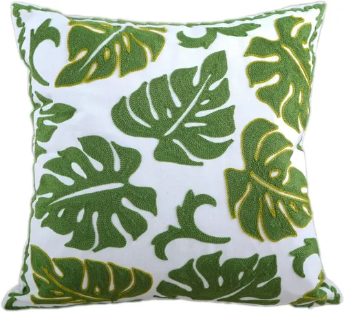 Miniatura 30 de Fundas bordadas decorativas para almohada de 18 x 18 pulgadas. Funda de cojín para sofá, cama, silla, funda de almohada 100% de algodón de 18 x 18